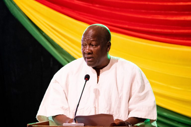 Ghana’s President John Mahama speaking on U.S. deportation deal to accept West African nationals, including Nigerians, in Accra.