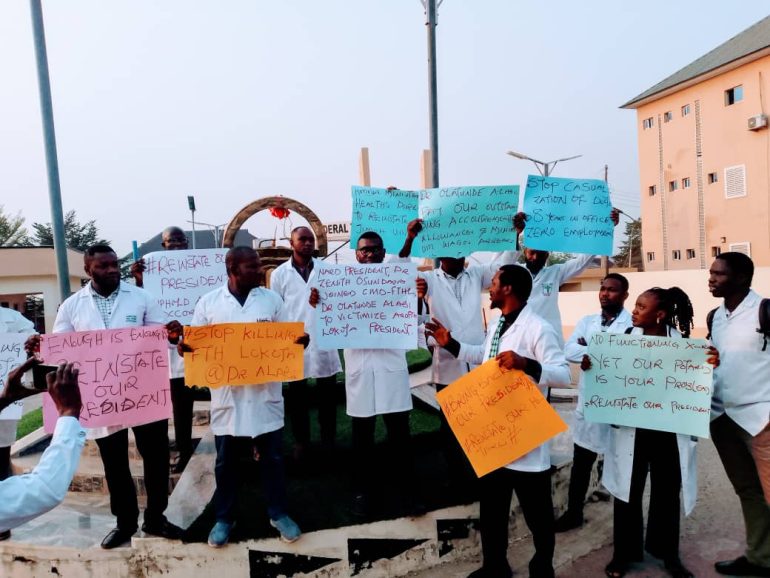 President of the Nigerian Association of Resident Doctors, addressing journalists about the 24-hour ultimatum to the Federal Government over outstanding salaries.