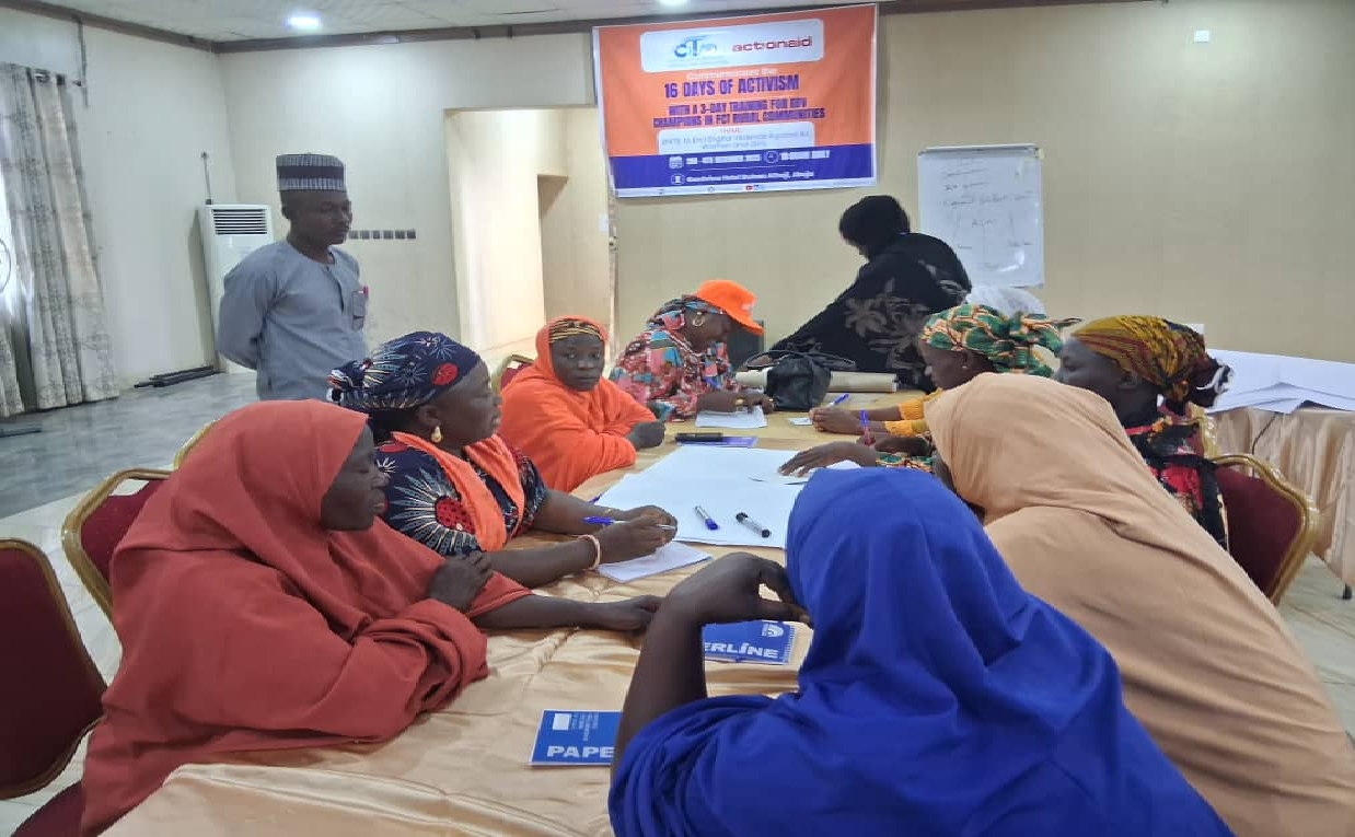Community members participate in a three-day gender-based violence training organized by ActionAid and CITAD in Abuja.