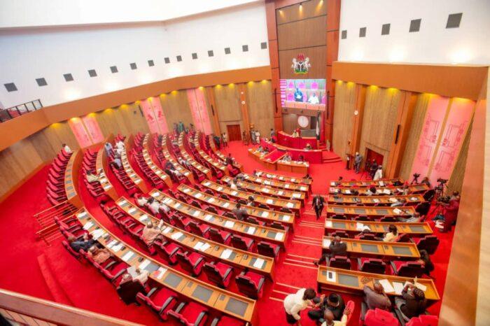 Nigerian Senate chamber during plenary as lawmakers consider a constitutional amendment to increase federal government revenue allocation
