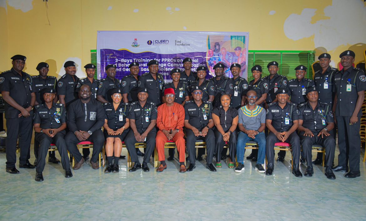 Police officers and CLEEN Foundation officials at the SBCC training workshop for PPROs in Kaduna