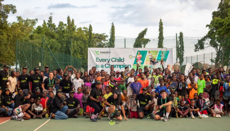 Under-18 tennis players participating in Tswako Foundation’s clinic and tournament in Abuja