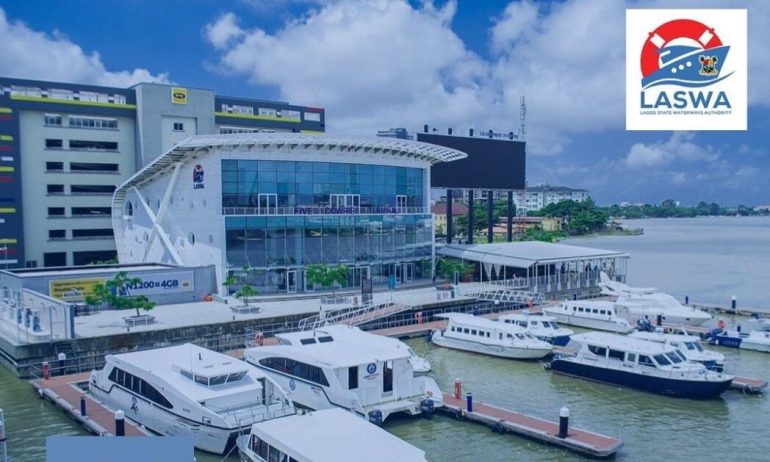A CNG-powered ferry at a Lagos jetty, representing Nigeria’s shift toward cleaner marine transport.