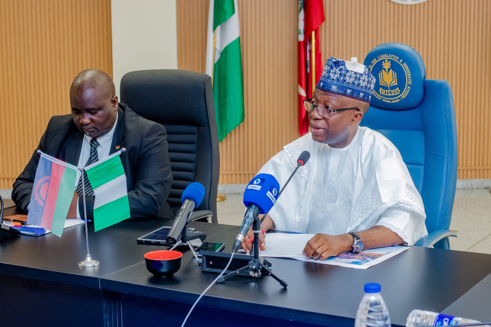 Professor Abubakar Sulaiman speaks at the opening of NILDS capacity building programme for Malawian parliamentarians in Abuja.