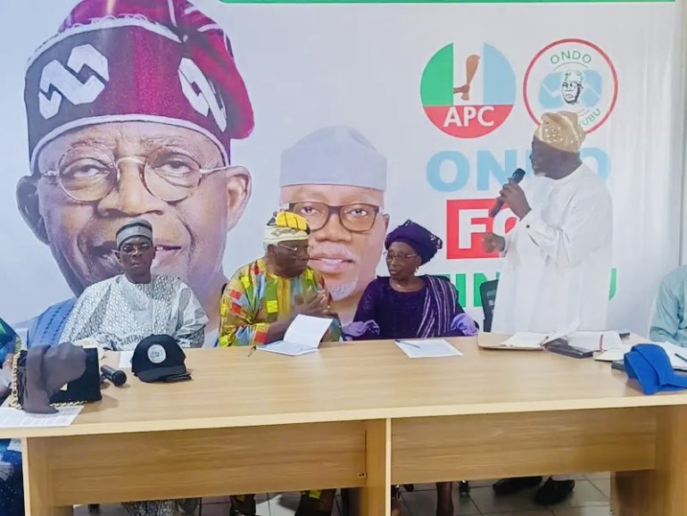 Ondo APC Elders Movement leaders meet in Akure, pledging to deliver 1.5 million votes for President Tinubu in the 2027 elections.