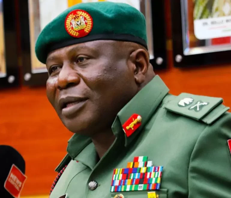 Chief of Army Staff Lt.-Gen. Olufemi Oluyede speaks during an Army Public Relations seminar in Abuja, addressing threats posed by fake news and deepfakes.