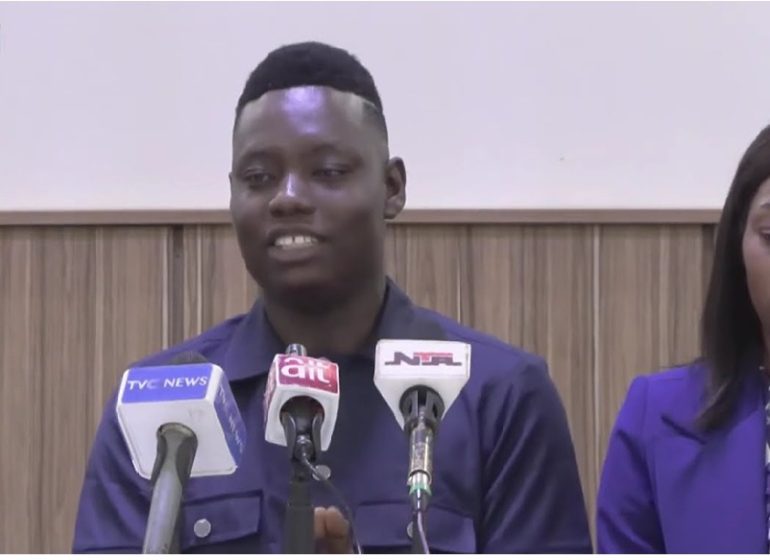 Members of a Gen Z coalition and student groups rally in Abuja, urging President Bola Tinubu to ensure a transparent and inclusive process for appointing the next INEC Chairman.