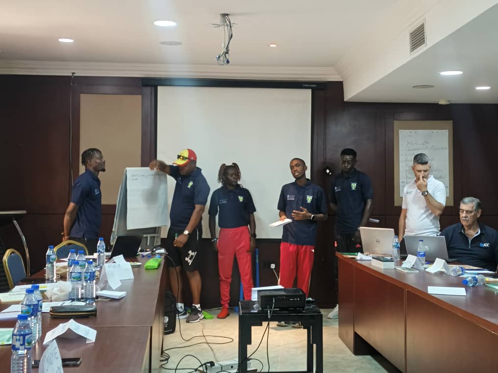 Seventeen Nigerian cricket coaches celebrate earning ICC Level 2 Certification after training in Abuja and Windhoek.