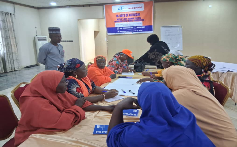 Community members participate in a three-day gender-based violence training organized by ActionAid and CITAD in Abuja.