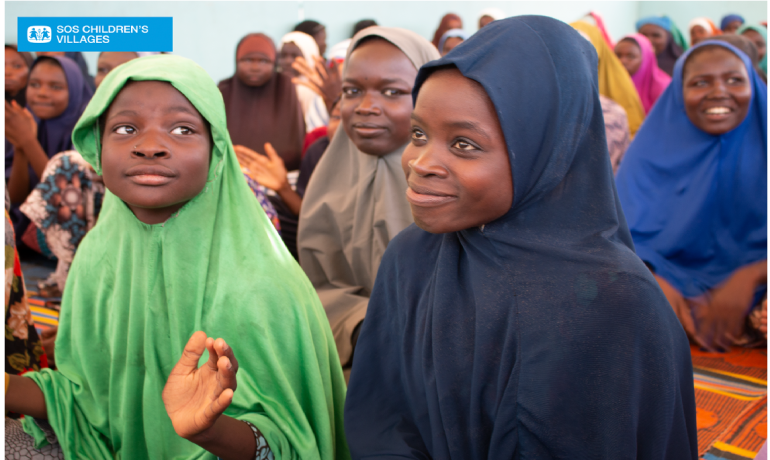 Girls attending a child safety awareness program by SOS Children’s Villages Nigeria.