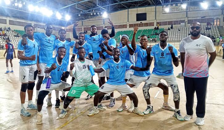 Players from Nigeria Customs Service and CNS Spikers competing intensely during the 2025 NVBF Super Cup matches in Abuja