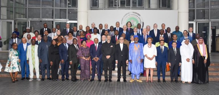 Nigeria’s Foreign Affairs Minister Yusuf Tuggar addresses diplomats at the 2026 New Year reception in Abuja