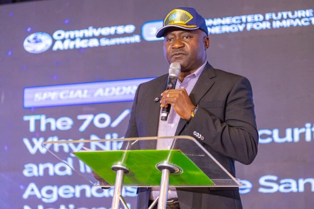 Defence Minister General Christopher Musa speaking during an official engagement on Nigeria's security