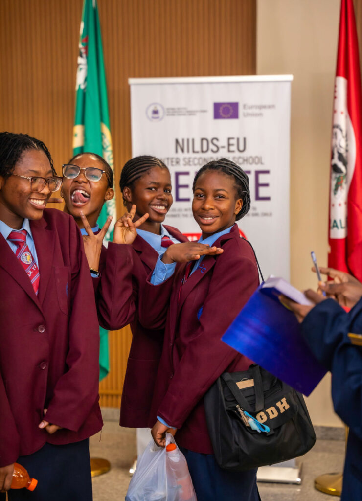 Students participate in the NILDS-EU Inter-Secondary School Debate in Abuja.