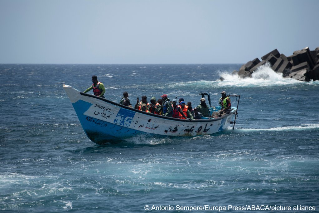 Rescue teams search for missing migrants after a boat sank off the coast of The Gambia in the Atlantic Ocean.