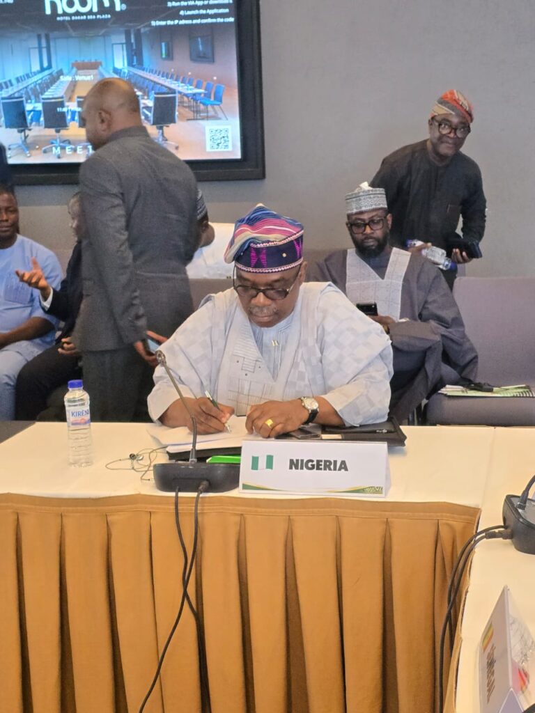 Minister of State for Foreign Affairs, Ambassador Sola Enikanolaiye, leads Nigeria’s delegation to ECOWAS-AES talks in Dakar, Senegal.