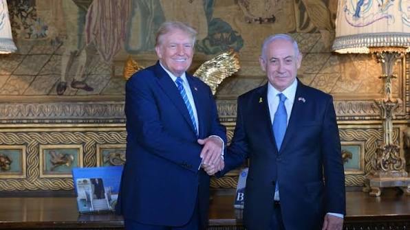 US President Donald Trump expressing support for Israeli Prime Minister Benjamin Netanyahu ahead of Israel’s upcoming election.